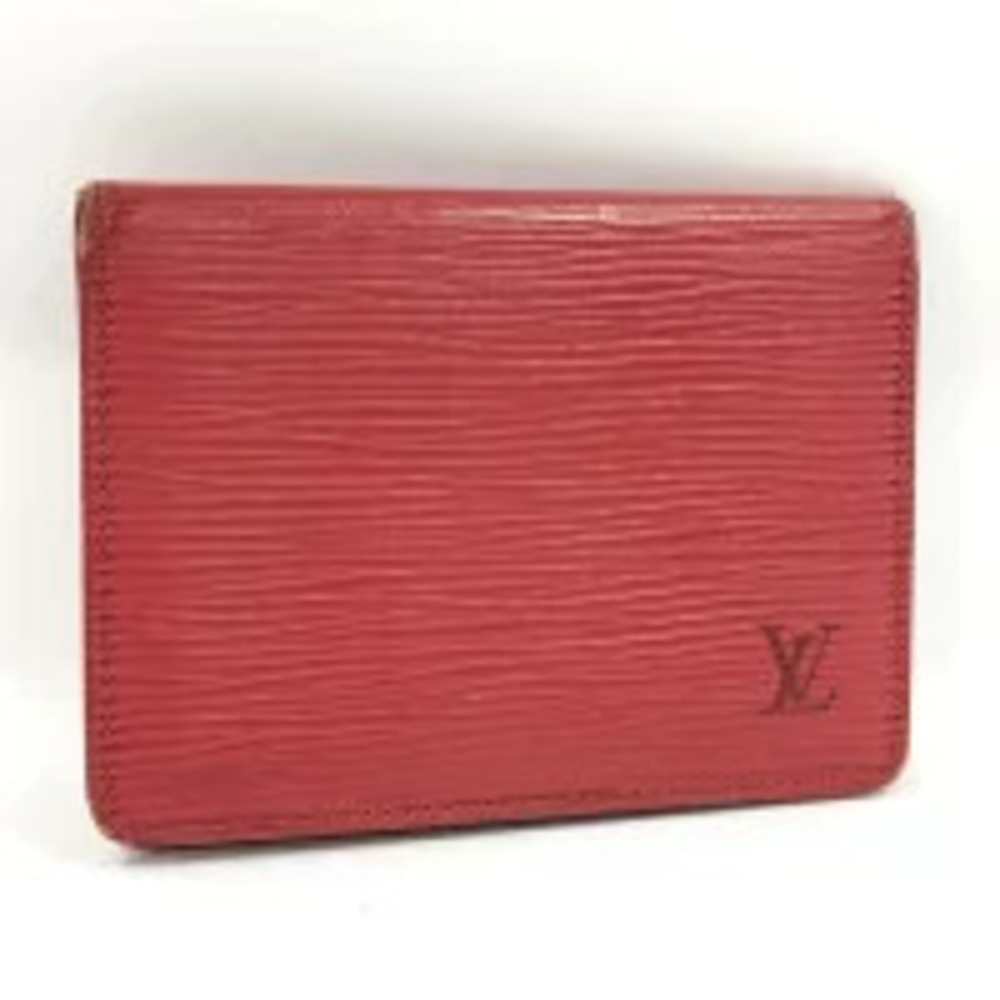 LOUIS VUITTON Wallet Pass Porte II Cartes Vertical Epi Leather Castilian Red